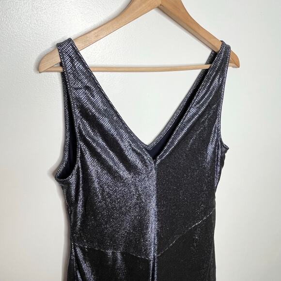 Lauren Ralph Lauren Evening Womens Kendalyn Metallic Gown 14 Navy Maxi Dress - Picture 10 of 14